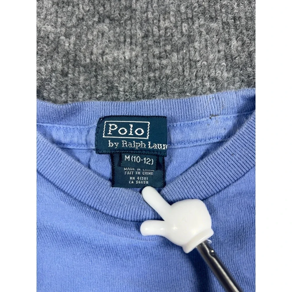 Polo By Ralph Lauren T Shirt Boys Medium Blue Pony Logo Cotton Golf Resort‎ Wear